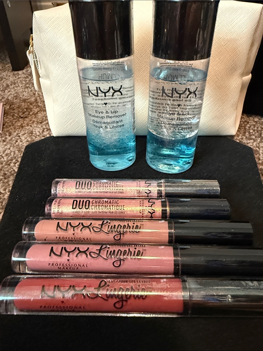 NYX Lip Lingerie Liquid Lipstick Set with Blue Eye & Lip Removers